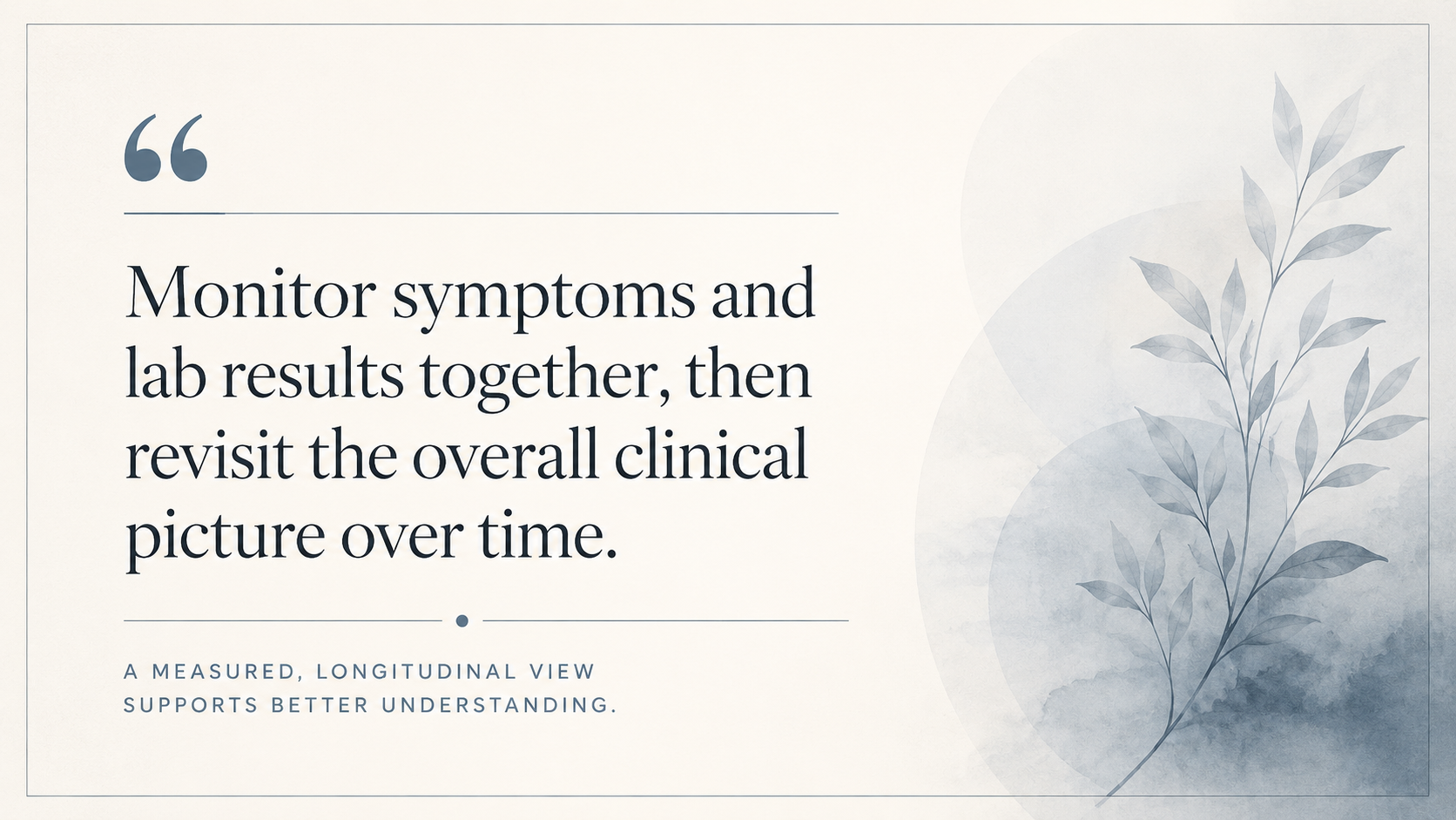 A quote card summarizing guideline-based monitoring principles for TRT.